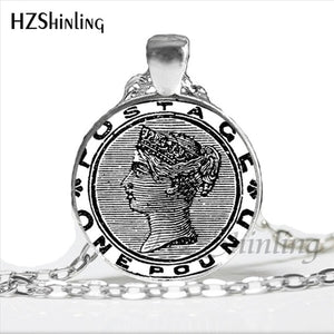 2017 Vintage Ireland Stamp Pendant Cross Necklace Women Jewelry Ireland Memento Birthday Christmas Gift Glass Dome Necklace HZ1