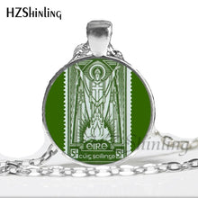 2017 Vintage Ireland Stamp Pendant Cross Necklace Women Jewelry Ireland Memento Birthday Christmas Gift Glass Dome Necklace HZ1